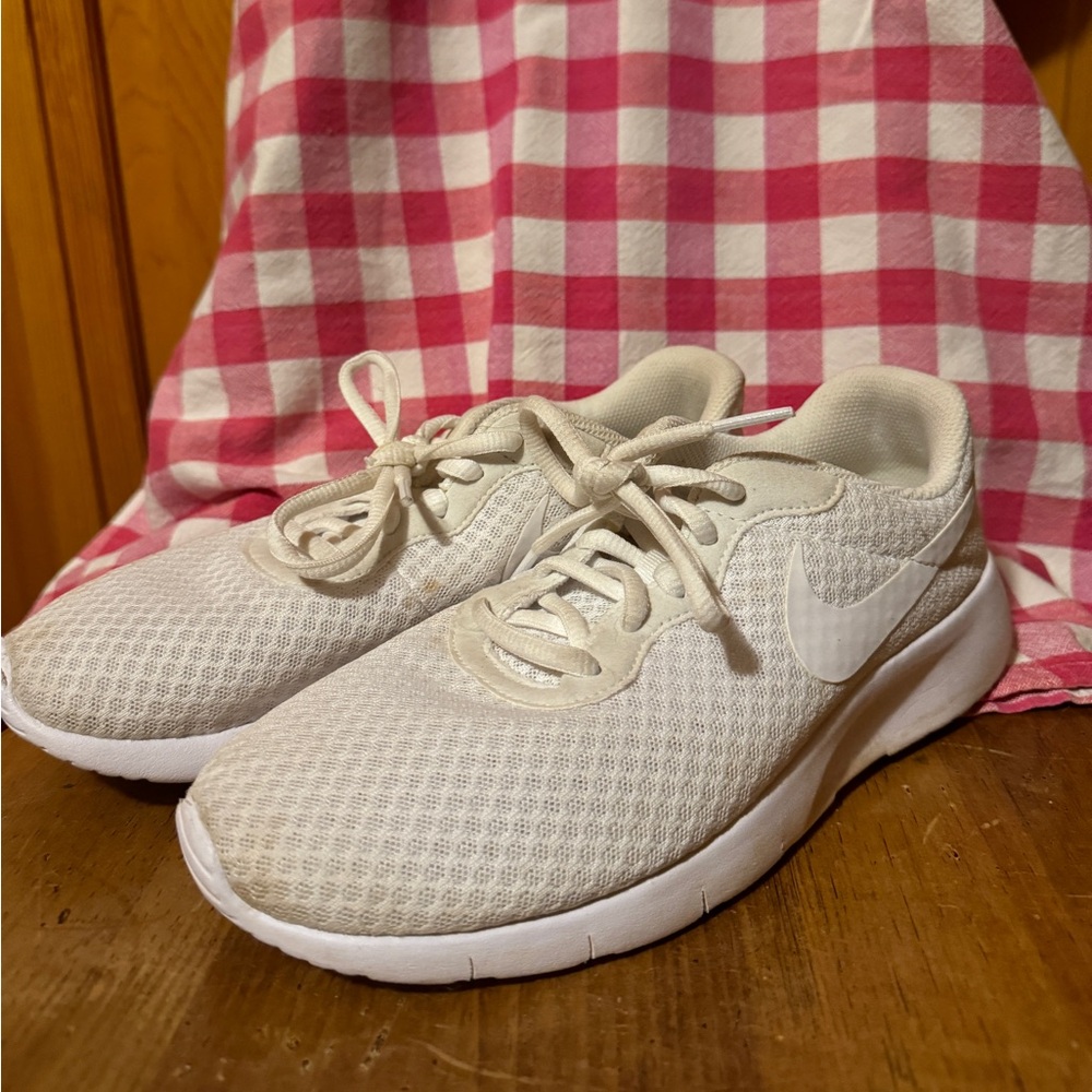 Nike All White Running Shoes, Size 6